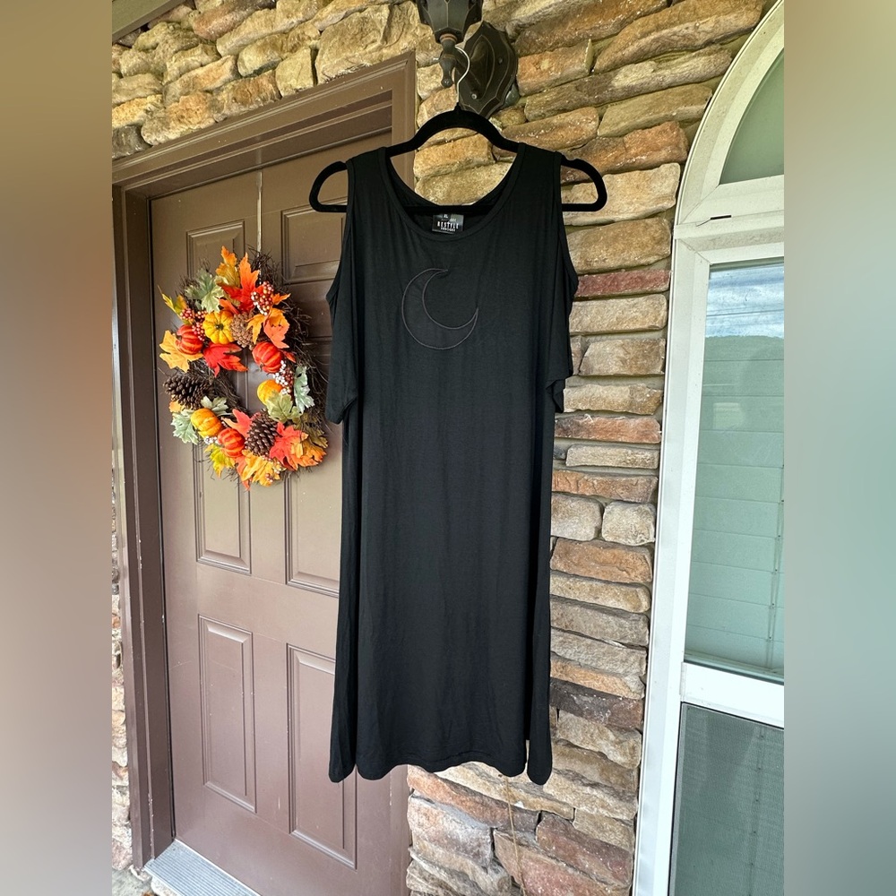 Restyle Black Moon Cold Shoulder Dress-New